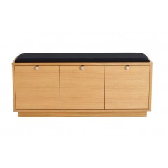 RO Confe Bench 3 Drawers Oak/Black